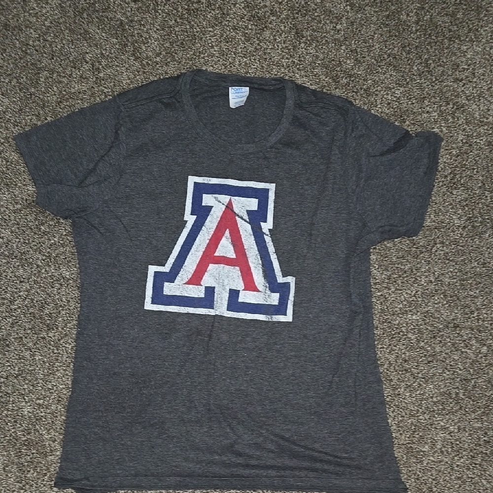 Uof A Gray T-Shirt with Red and Blue Logo